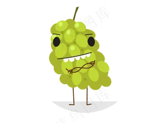 矢量卡通葡萄小人
