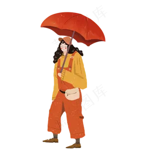 卡通打伞的女人下载