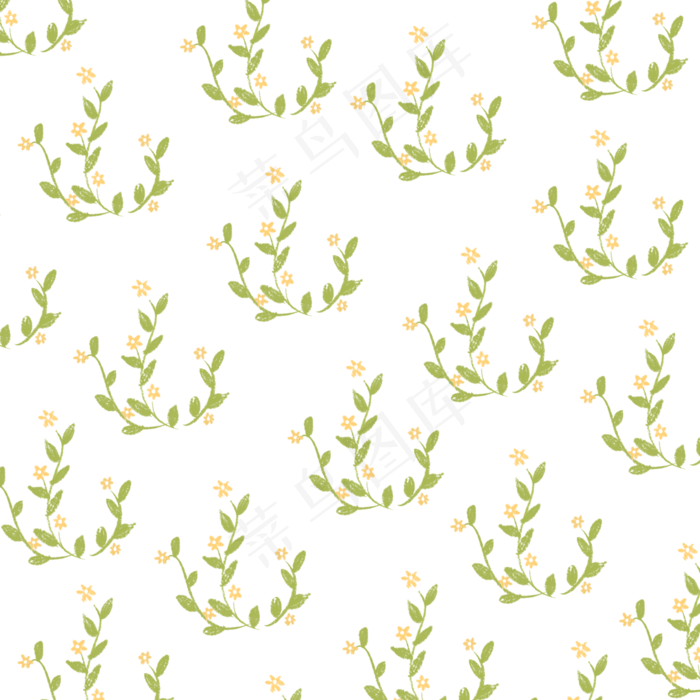 小清晰小花卡通装饰(4272X4272(DPI:300))psd模版下载