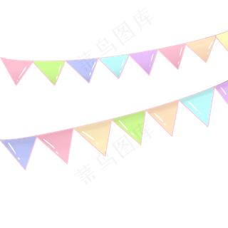 夏天夏日彩旗,免抠元素