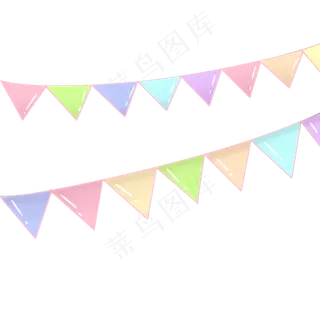 夏天夏日彩旗,免抠元素