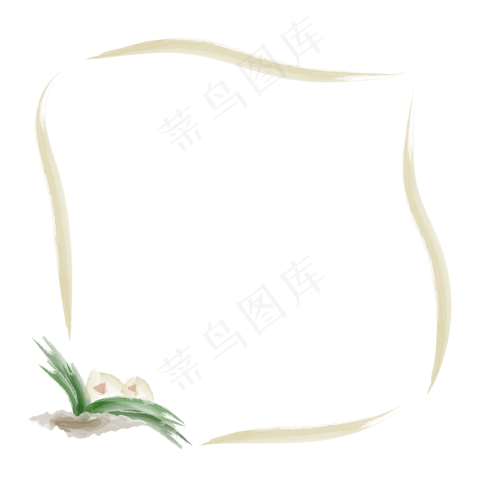 手绘水粉风格端午边框