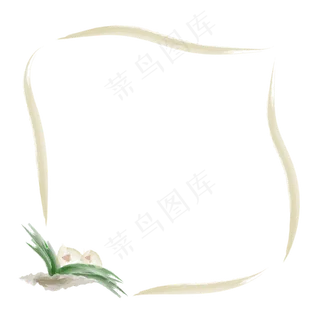 手绘水粉风格端午边框