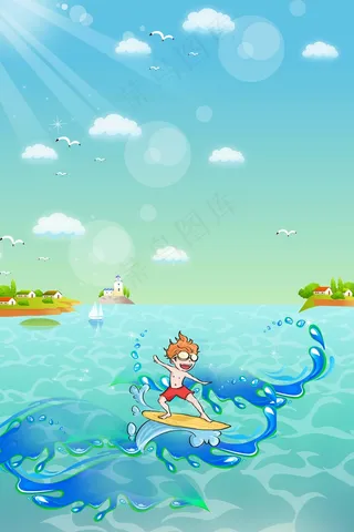 夏日场景海滩夏季