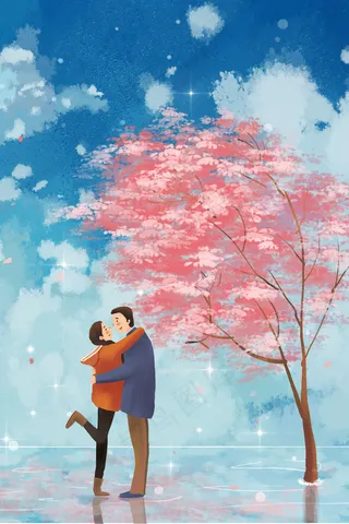 情人节主题之情人相拥治愈