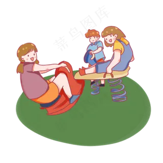 卡通六一儿童节小孩子玩游戏