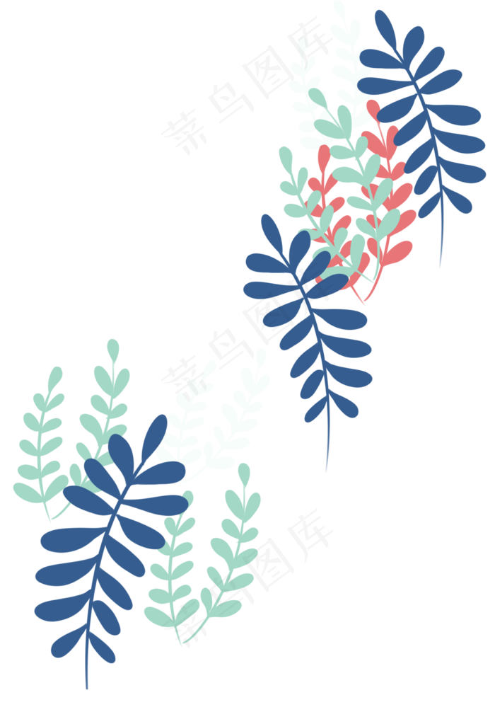 手绘五颜六色的小草免费下载