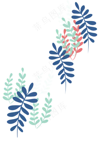 手绘五颜六色的小草免费下载