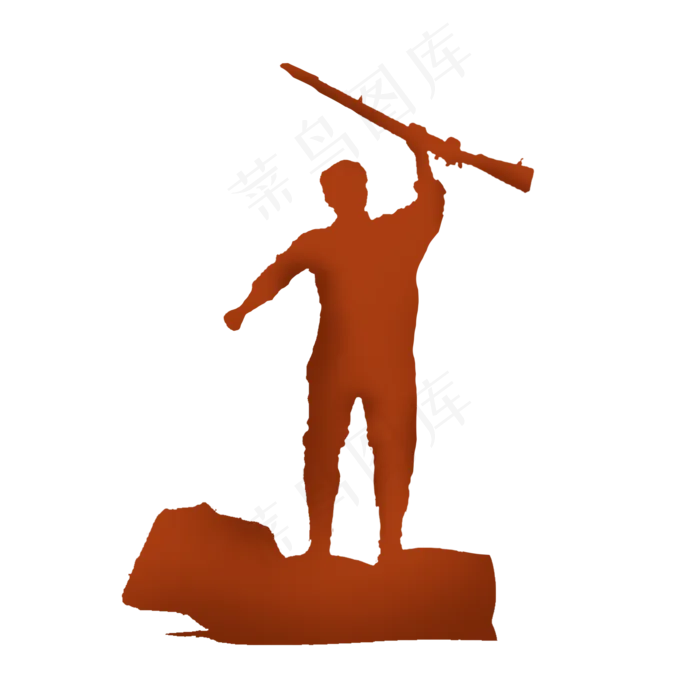 红色军人剪影,免抠元素(2000*2000px 300 dpi )psd模版下载