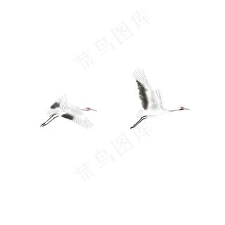 卡通手绘中国风仙鹤,免抠元素