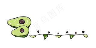 牛油果分割线装饰