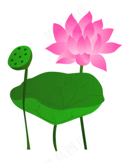 矢量卡通粉色莲花 矢量卡通粉色莲花
