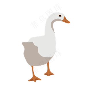 扁平简约卡通处暑可爱鸭子禽类元