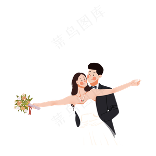 情侣婚纱七夕结婚元素设计