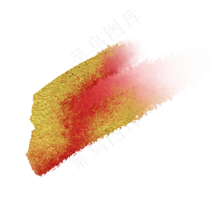 金箔水彩红色笔刷,免抠元素