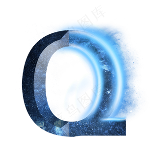 炫酷蓝色星空星辰字母Q