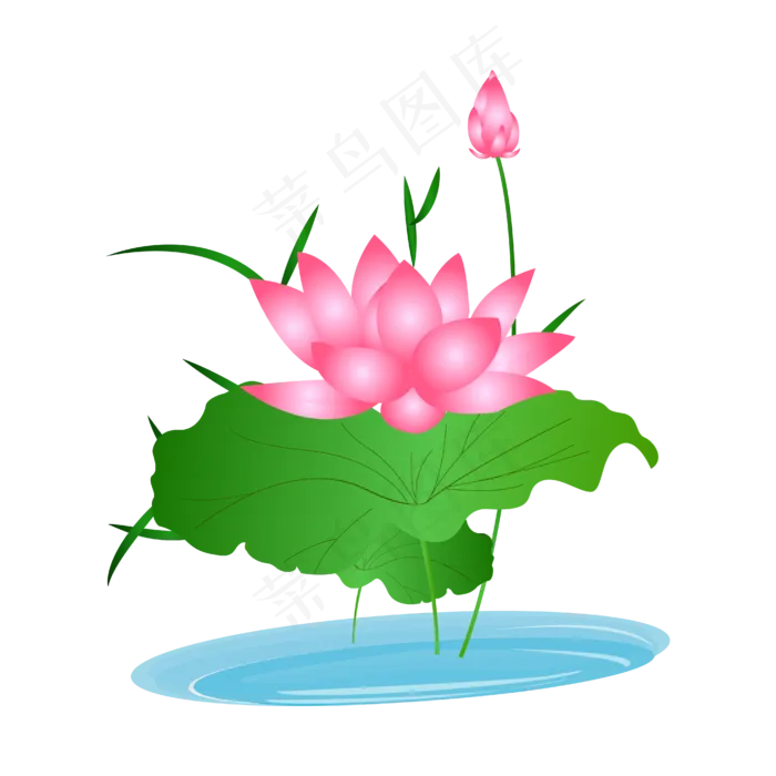 矢量卡通粉色莲花(4167*4167px 300 dpi )ai矢量模版下载