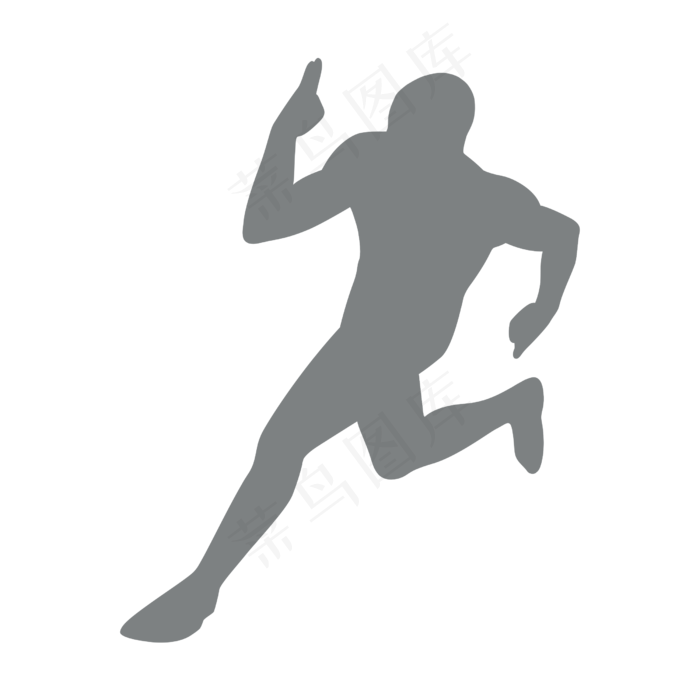 免扣卡通奔跑剪影