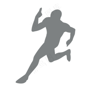 免扣卡通奔跑剪影