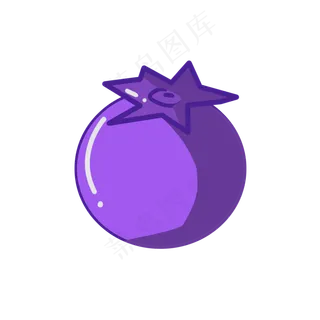 可爱紫色卡通蓝莓