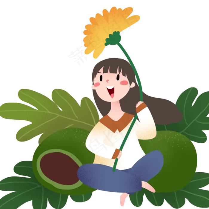 清明节青团女孩(2000X2000(DPI:299))psd模版下载