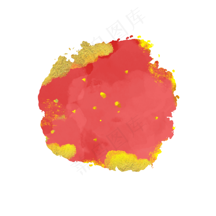 金箔水彩烫金红色素材,免抠元素(2000X2000(DPI:300))psd模版下载
