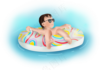 暑假夏日夏季大暑小暑游泳儿童