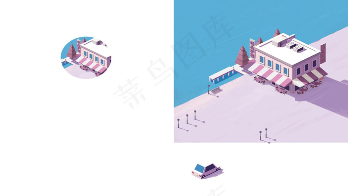 本子封面练习册封面25D建筑效果(2880*1620px 300 dpi )psd模版下载