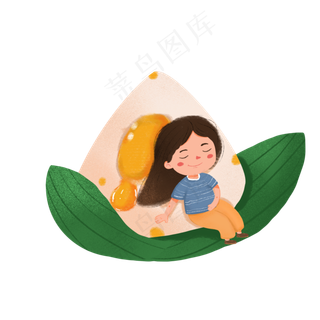 可爱端午节女孩元素