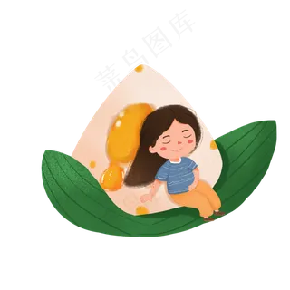 可爱端午节女孩元素