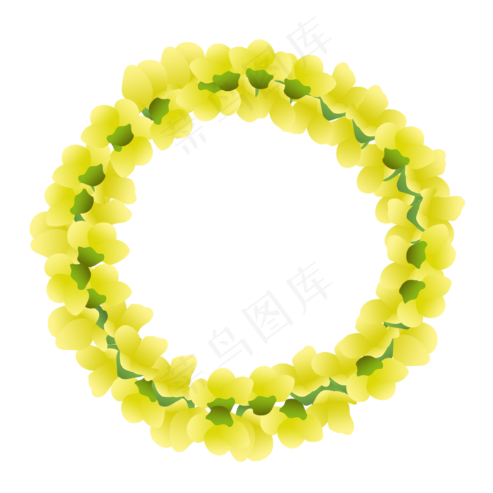 春季黄花圆圈手绘