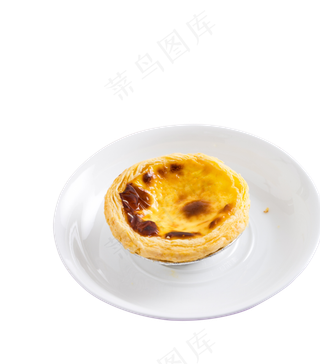 白色盘子里的一个蛋挞,免抠元素