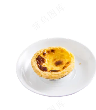 白色盘子里的一个蛋挞,免抠元素