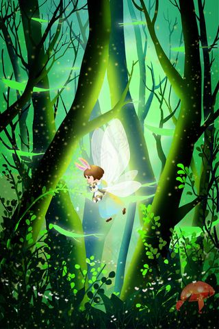 通用-治愈美景紫色仲夏夜精灵