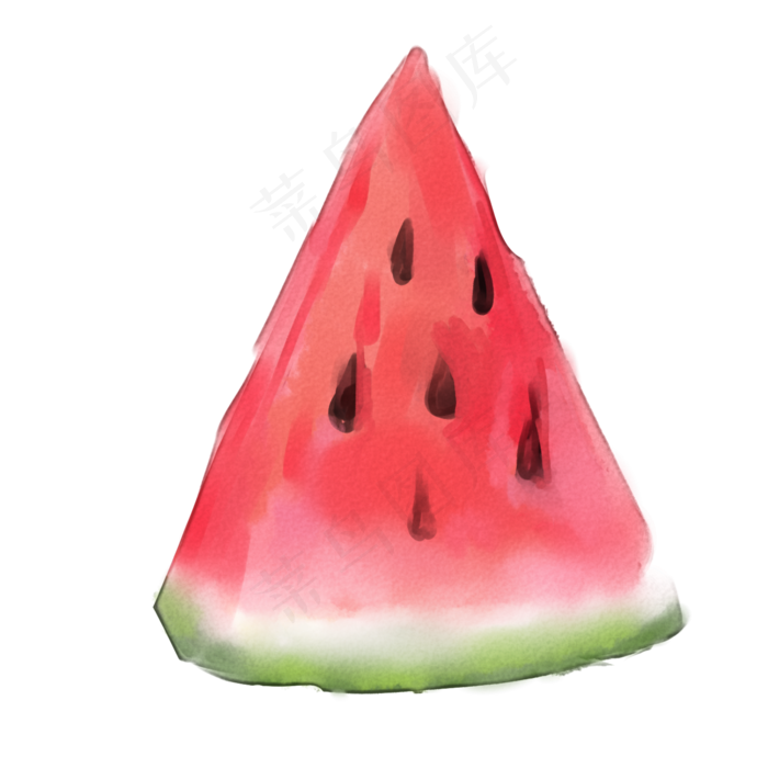 夏日食物可口水彩西瓜(2000X2000(DPI:300))psd模版下载