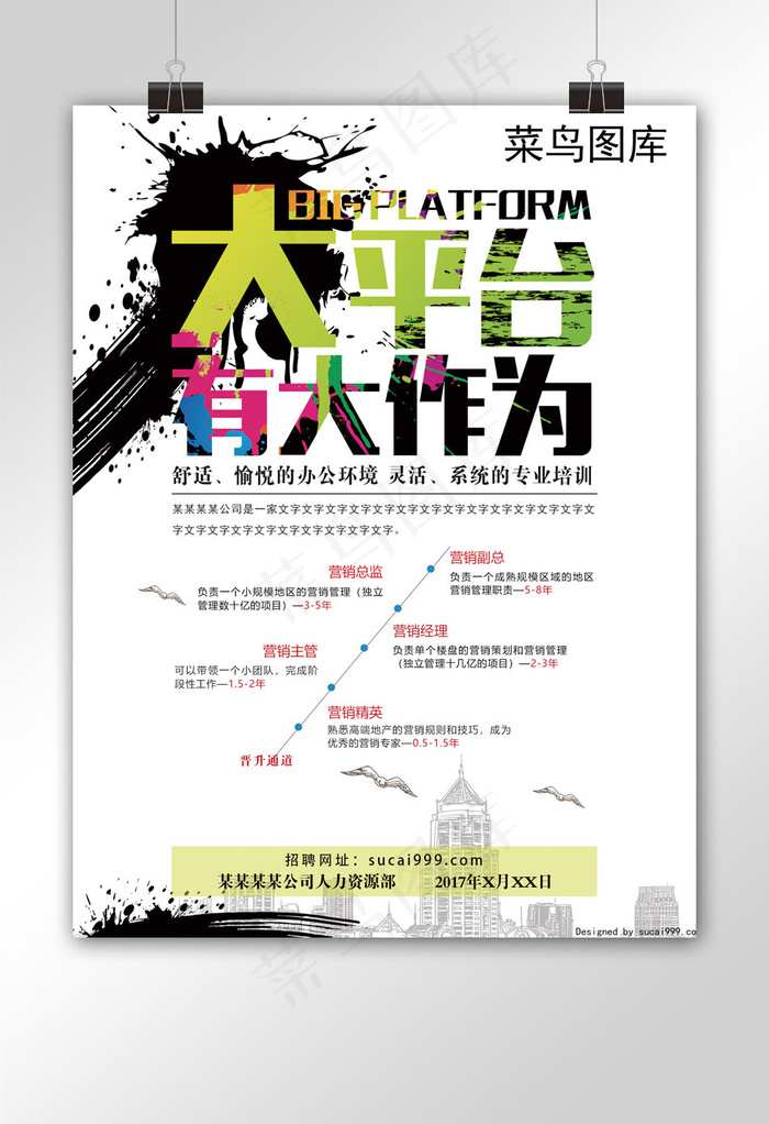 白色简约公司企业招聘宣传海报