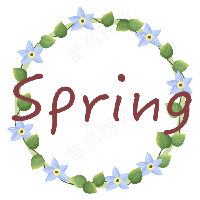 春天spring植物花环(2362X2362(DPI:300))psd模版下载