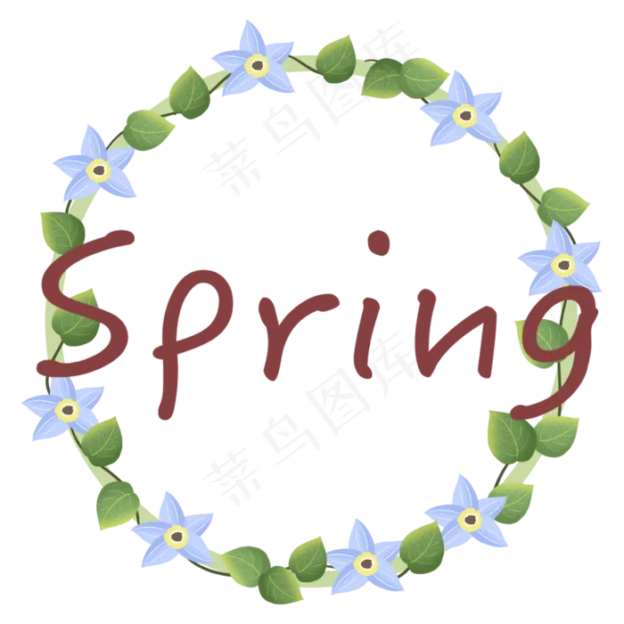 春天spring植物花环(2362X2362(DPI:300))psd模版下载