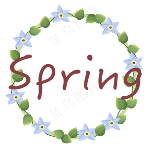 春天spring植物花环