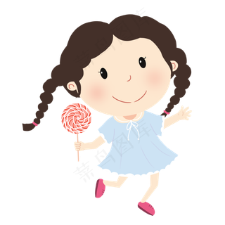 手拿糖果女孩儿童