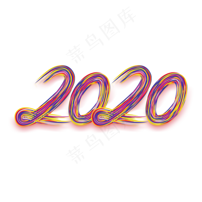 2020鼠年数字新年快乐(2000*2000px 	      )psd模版下载