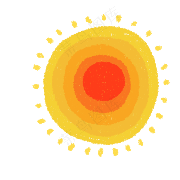 蜡笔金色太阳(2000X2000(DPI:300))psd模版下载