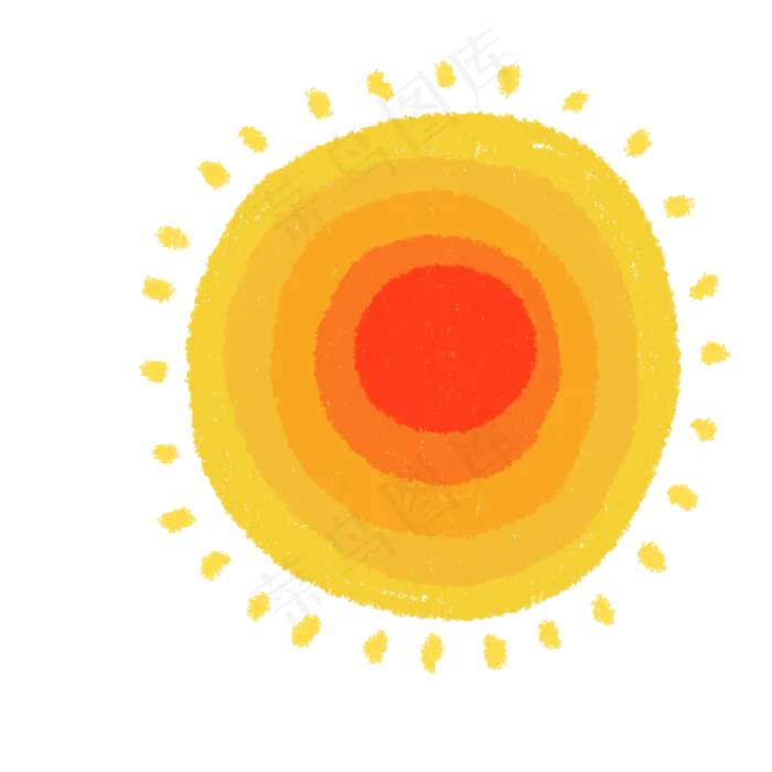 蜡笔金色太阳