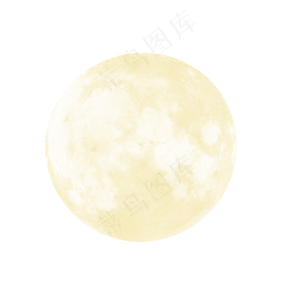 皎洁黄色巨大月亮png,免抠元素