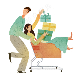 卡通人物疯狂购物