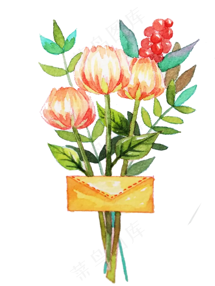 水彩花朵水彩花卉装饰画(3000X4000(DPI:72))psd模版下载