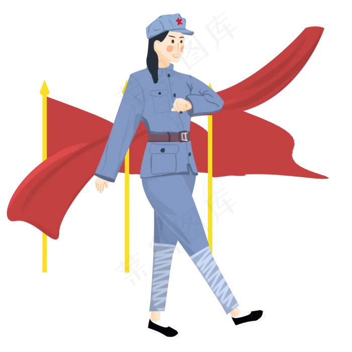 建党节文艺表演的女红军(2000*2000px 300 dpi )psd模版下载