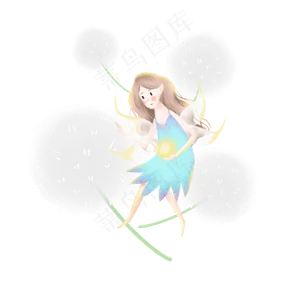 白色蒲公英和小精灵