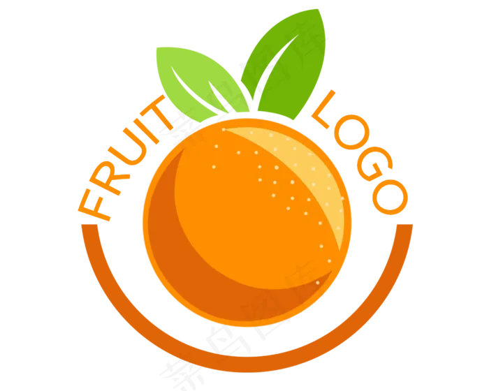 黄色橙子LOGO(2500X2000(DPI:300))psd模版下载