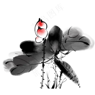 水墨中国风荷花